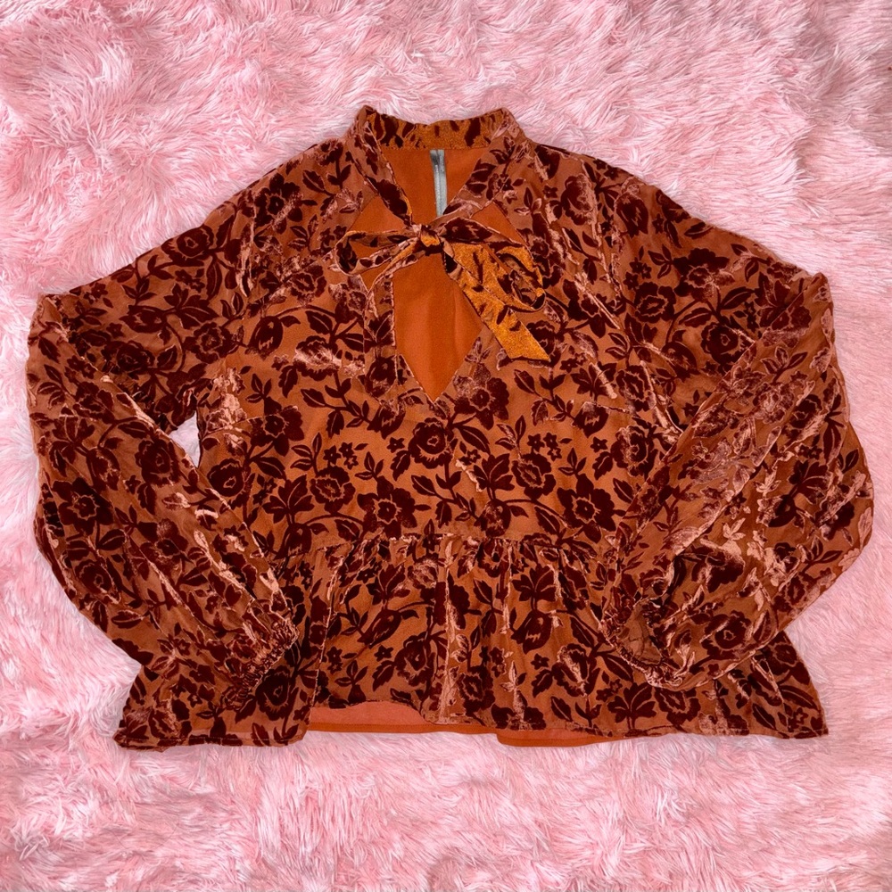 ✨OFFERS WELCOME✨ ANTHROPOLOGIE Floral Velvet Women’s Top - M